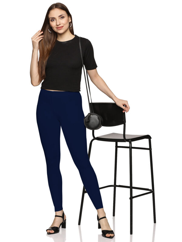 D Navy cotton Hosiery Ankle Length legging - Image 2
