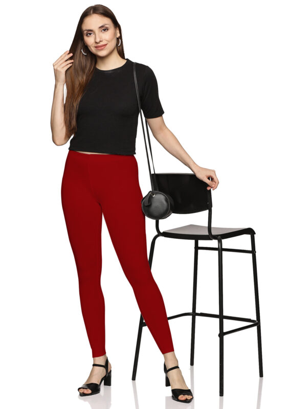 Red Colour  ankle length legging - Image 2