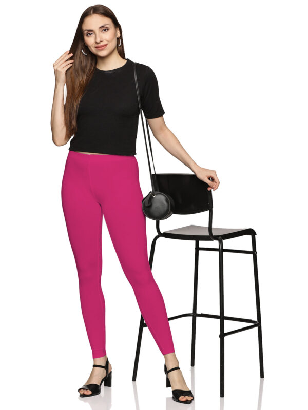 Fushia pure cotton Hosiery  ankle length legging - Image 2