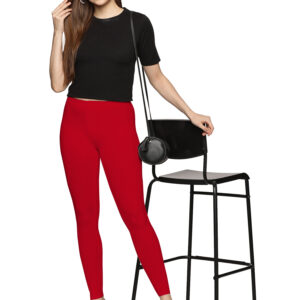 Ferrari Red spandex ankle length legging