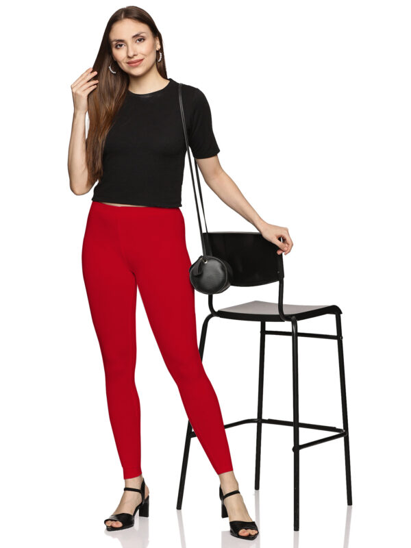 Ferrari Red spandex ankle length legging