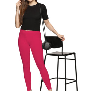 Coral cotton spandex ankle length legging