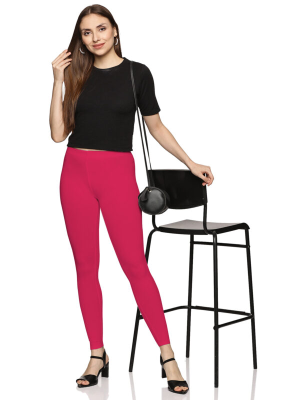 Coral cotton spandex ankle length legging