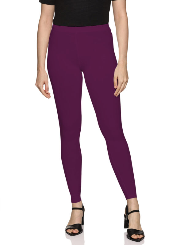 Wine pure spandex ankle length legging - Image 3