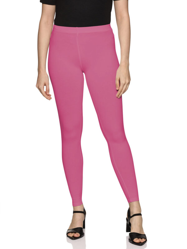 Baby pink cotton ankle length legging