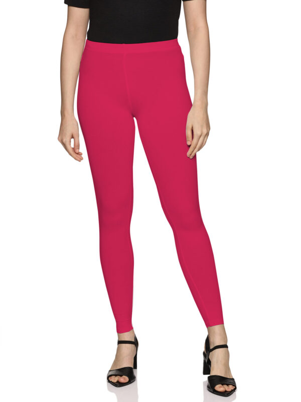 Coral cotton spandex ankle length legging - Image 3