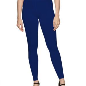 Blue cotton spandex anakle length legging