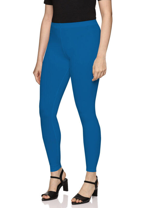 T blue cotton Hosiery ankle length legging - Image 3