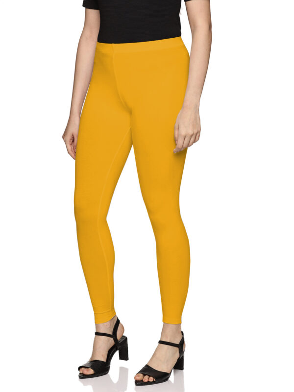 Yellow cotton Hosiery ankle length legging - Image 4