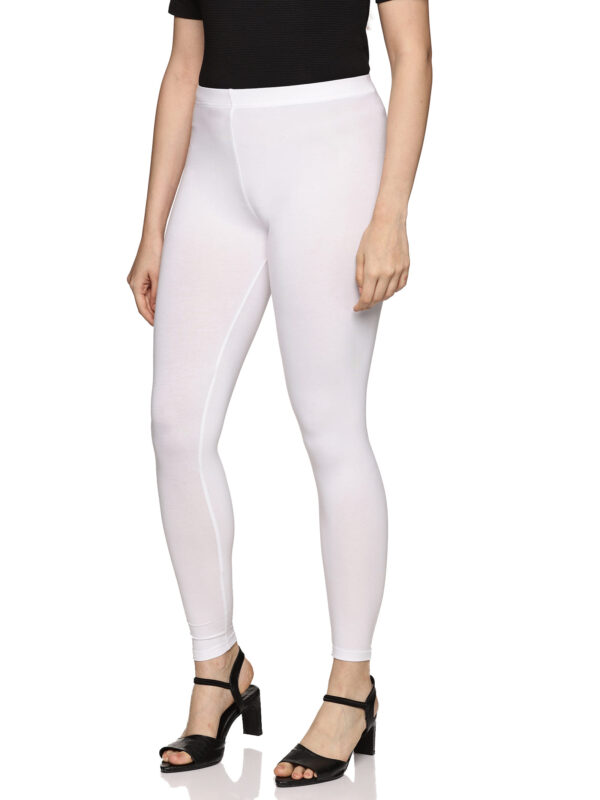 White cotton spandex ankle length legging - Image 4