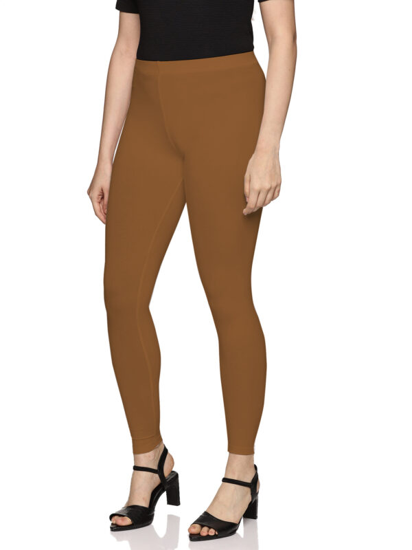Skin solid cotton spandex ankle length legging - Image 4
