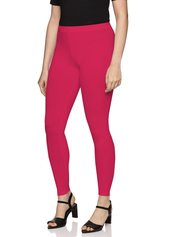 Coral cotton spandex ankle length legging - Image 4