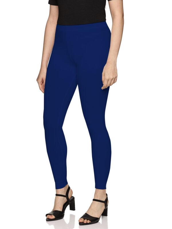 Blue cotton spandex anakle length legging - Image 4