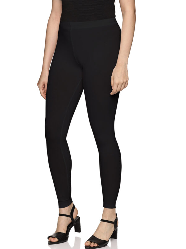 Saachi Black Cotton Spandex Ankle Length Legging - Image 4