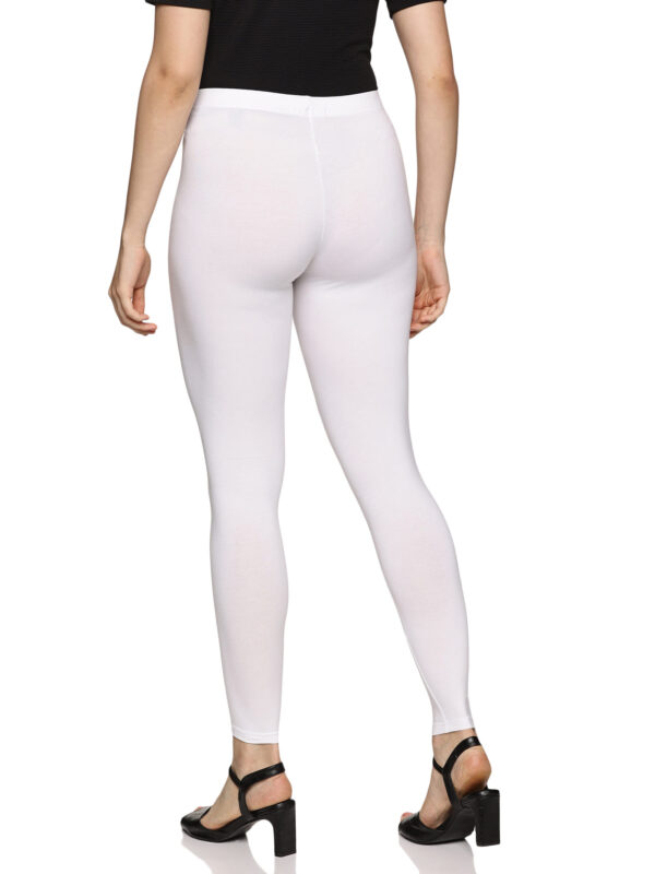 White cotton spandex ankle length legging - Image 5