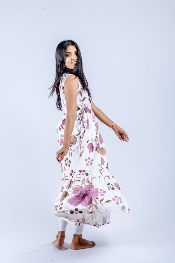 White base with purple & brown floral print - Image 5