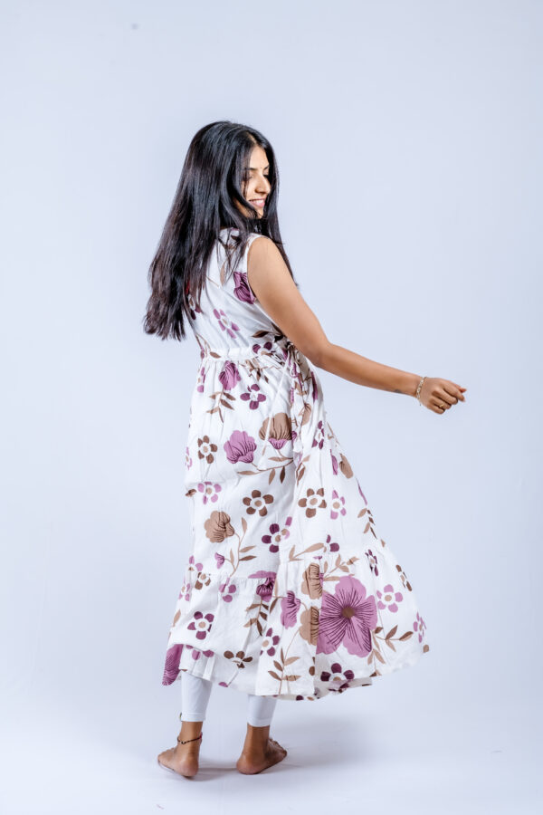 White base with purple & brown floral print - Image 6