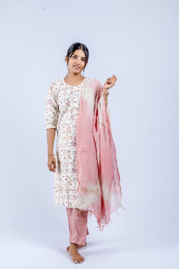 Cream base with multi-colored floral print - Image 2