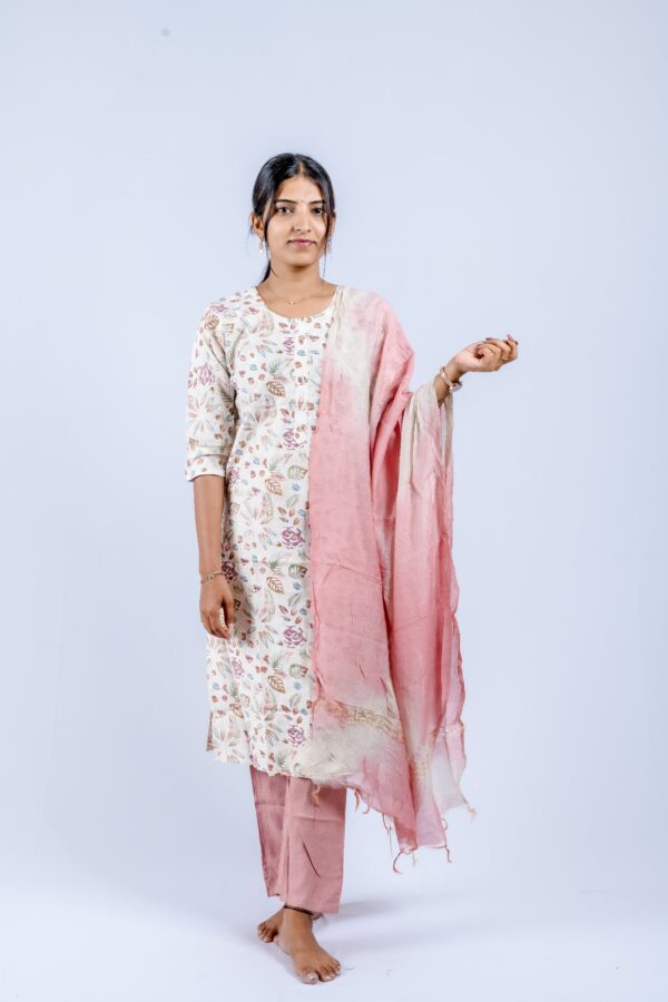 Cream base with multi-colored floral print - Image 3