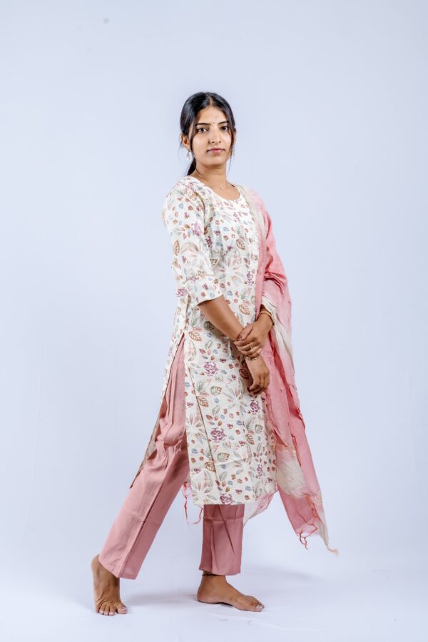 Cream base with multi-colored floral print - Image 5