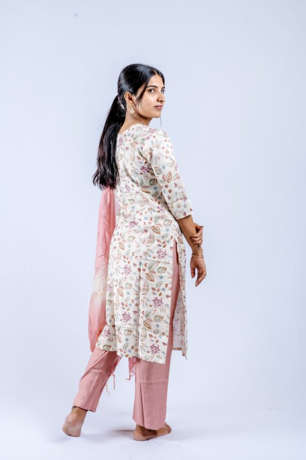 Cream base with multi-colored floral print - Image 6