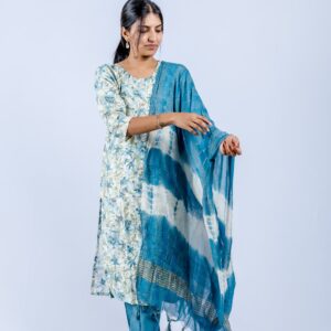 Sky Blue Floral Vatican Suit Set