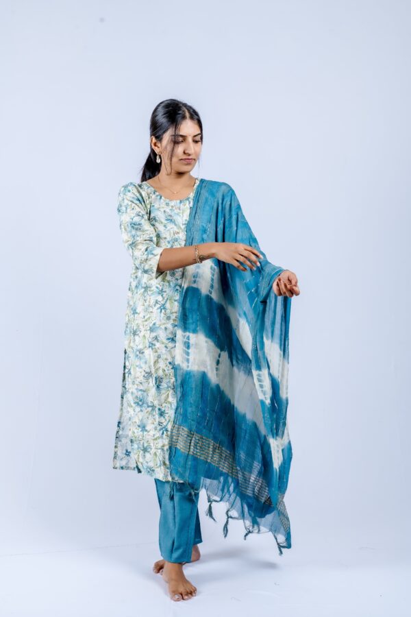 Sky Blue Floral Vatican Suit Set