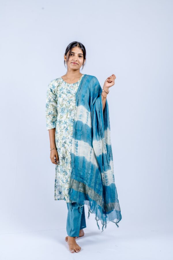 Sky Blue Floral Vatican Suit Set - Image 3