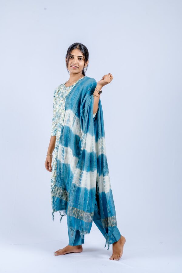 Sky Blue Floral Vatican Suit Set - Image 4