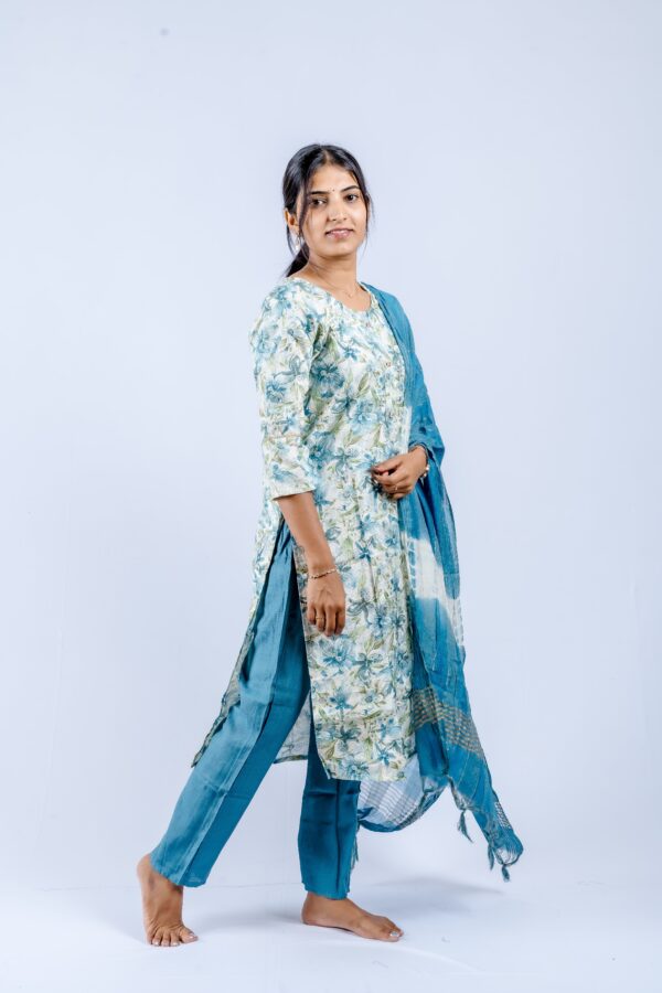 Sky Blue Floral Vatican Suit Set - Image 5