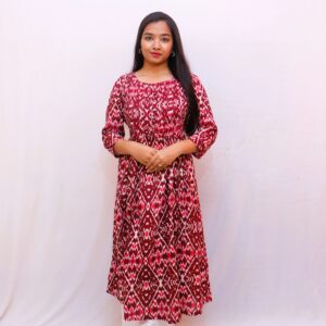 Ikkat print pure cotton Dress