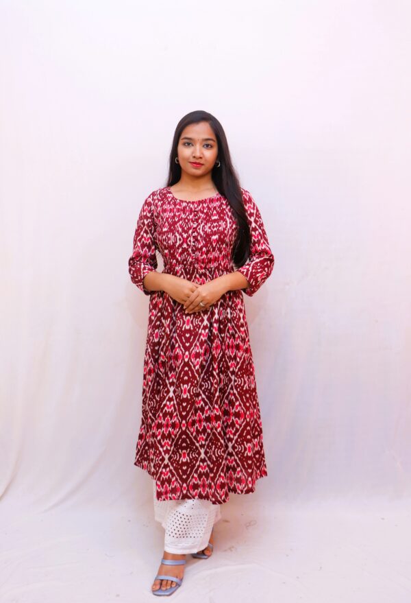 Ikkat print pure cotton Dress