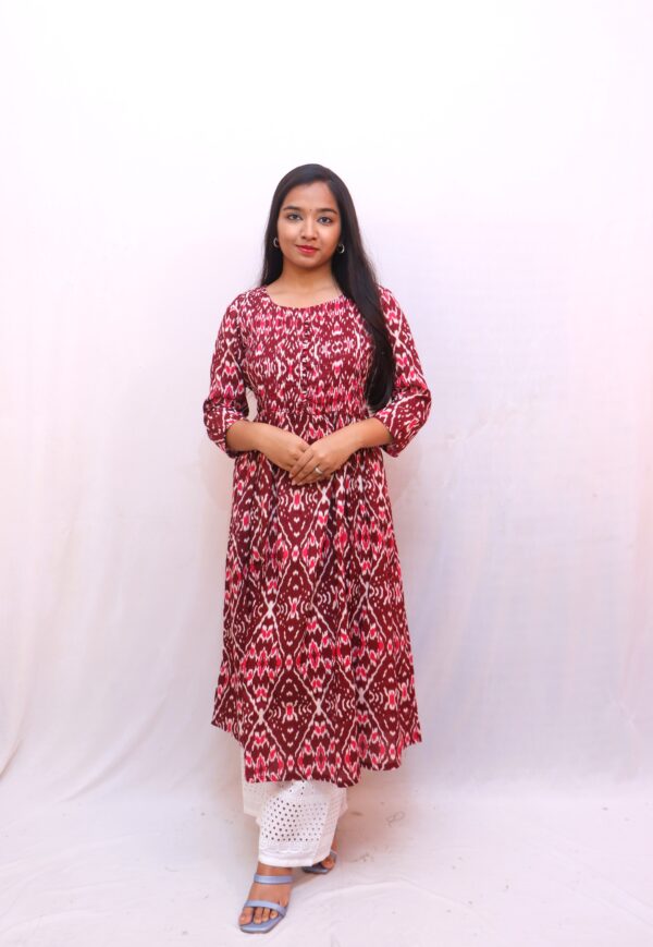 Ikkat print pure cotton Dress - Image 3