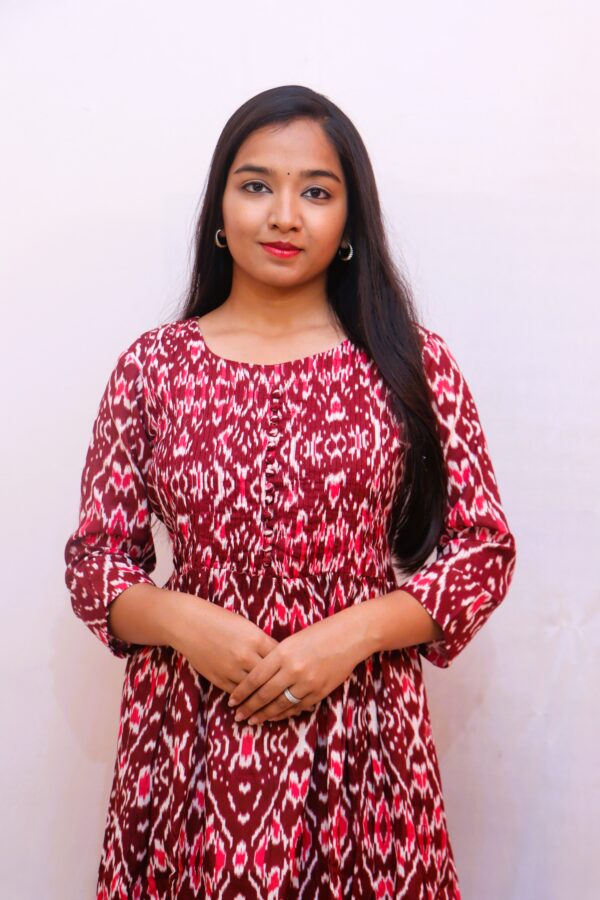 Ikkat print pure cotton Dress - Image 4