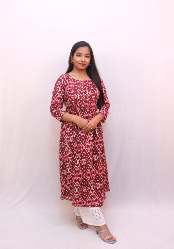 Ikkat print pure cotton Dress - Image 5