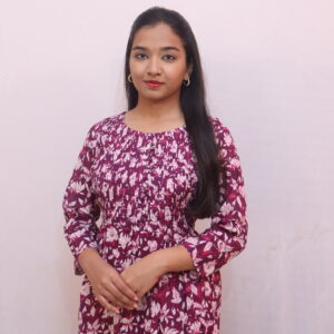 Maroon with white and pink floral print