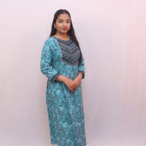 Teal Blue with Black & White detailing
