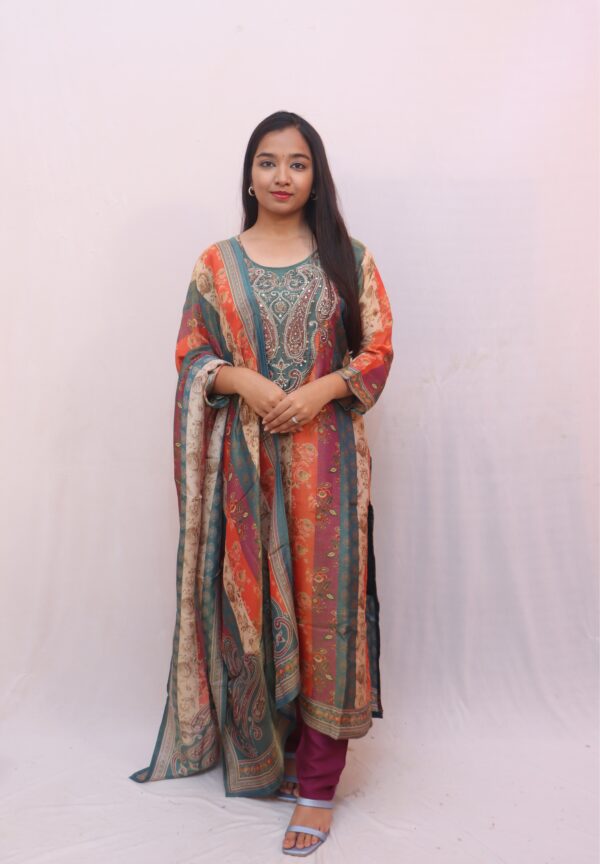 Multi-Color Ethnic Suit Set Step into timeless elegance - Image 2