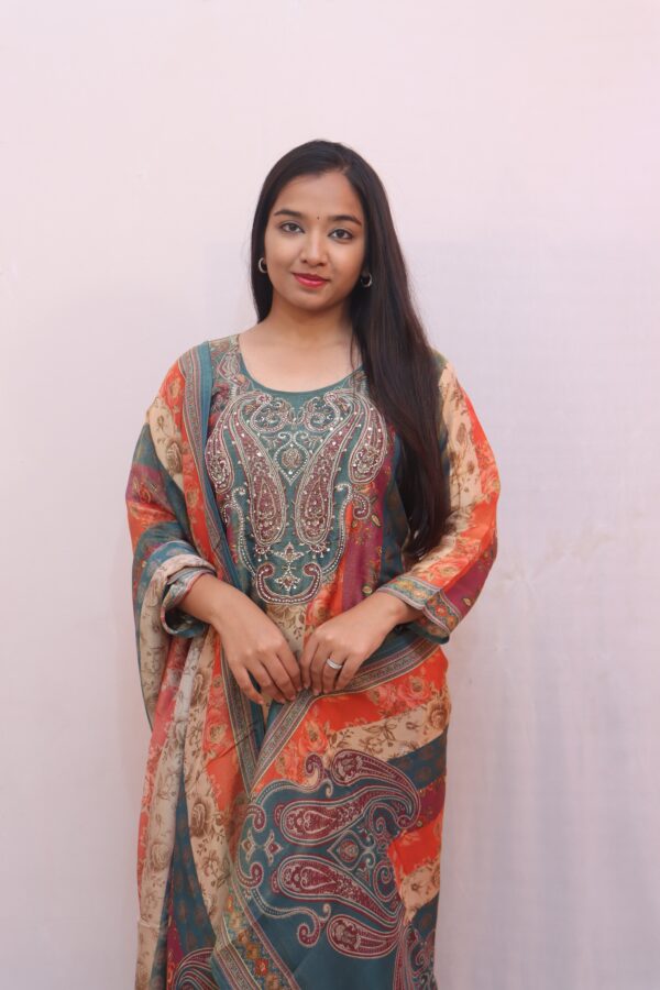 Multi-Color Ethnic Suit Set Step into timeless elegance - Image 3