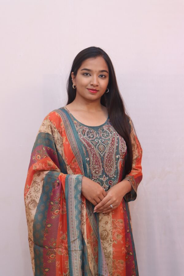 Multi-Color Ethnic Suit Set Step into timeless elegance