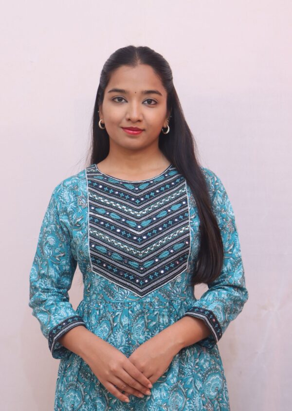 Teal Blue with Black & White detailing - Image 7