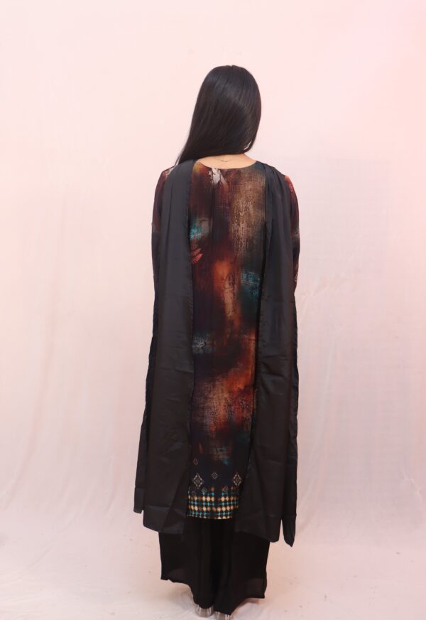 Black Printed Short Kurta Set - Image 7