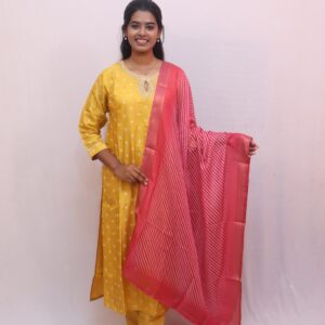 Mustard Yellow with White Prints