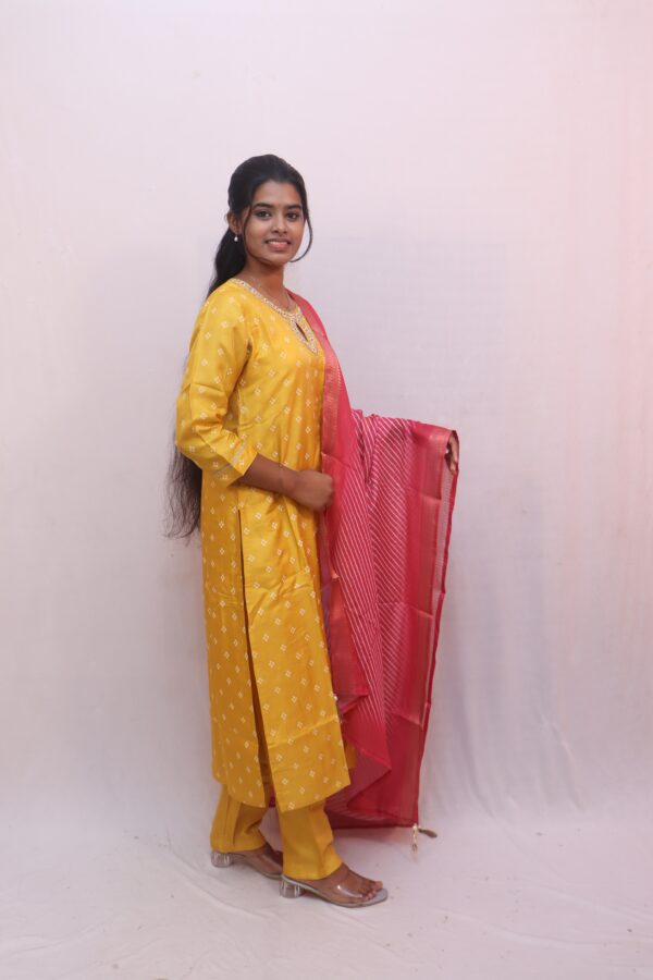 Mustard Yellow with White Prints - Image 5