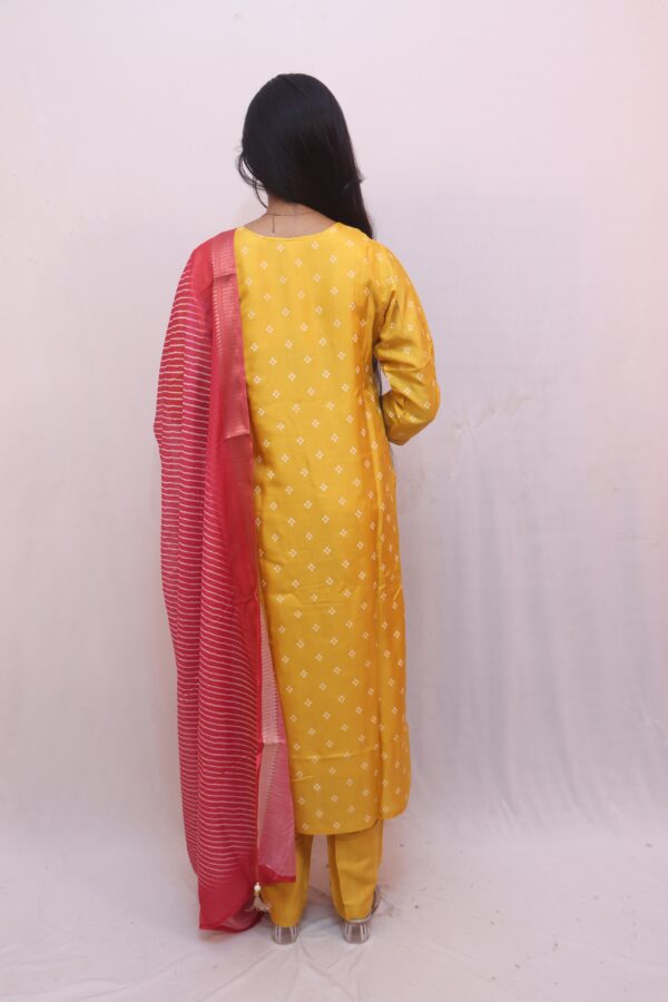 Mustard Yellow with White Prints - Image 6