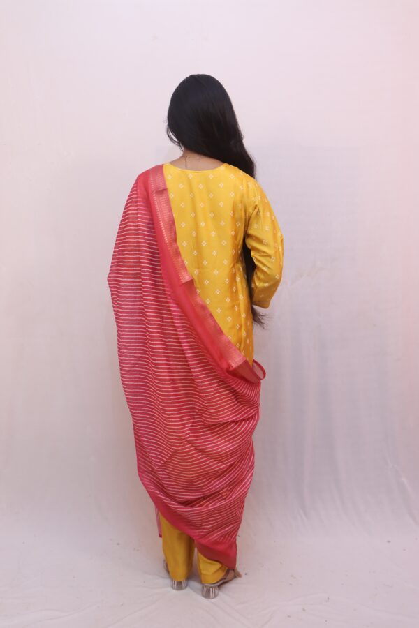 Mustard Yellow with White Prints - Image 7